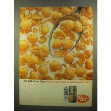 1965 Post Puffed Corn Flakes Cereal Ad - Stay Crisper