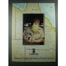 1988 Qantas Airline Ad - Down Under It's Down Home to Us