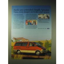 1989 Ford Aerostar Van Ad - Ford's new extended-length Aerostar