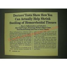 1973 Preparation H Ointment Ad - Doctors' tests show how you can actually help