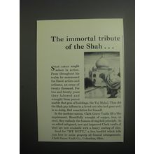 1937 Clark Grave Vault Co. Ad - The immortal tribute of the Shah