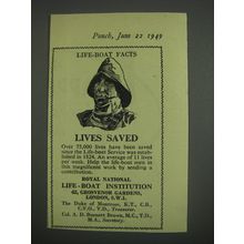 1949 Royal National Life-Boat Institution Ad - Lives Saved