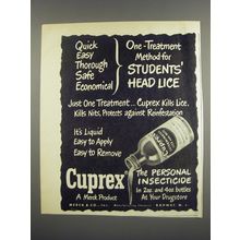 1949 Merck Cuprex Lice Treatment Ad - Quick easy thorough safe economical