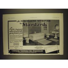 1938 Ideal Standard Ad - in French - La porcelaine vitrifiee Standard