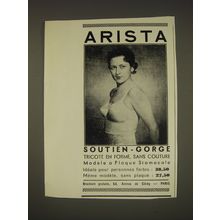 1938 Arista Bra Ad - in French - Arista soutien gorge