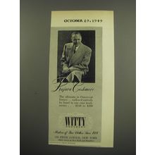 1949 Witty Brothers Outercoat Ad - Rajura Cashmere