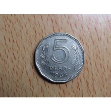 Argentina 1963 5 Peso Coin