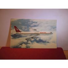 QANTAS AIRWAYS .. BOEING 707 aeroplane unused vintage postcard =