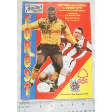 1996 programme Nottingham Forest v. Stoke City, FA Cup, 3rd round