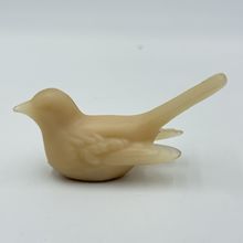 Westmoreland Art Glass Frosted Beige Bird Figurine 1.5”x3” Vintage America