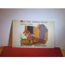 BIRTHDAY GREETINGS unused vintage postcard by Pictorial Productions 171/8 =