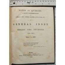 1892 Notes & Queries General Index, Series the Seventh