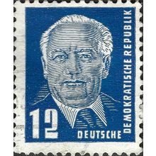 DDR, State President Wilhelm Pieck, ultramarine 1950, 12pf, #2