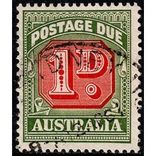 Australia 1958 Postage Due 1D Used Stamp no wmk ,