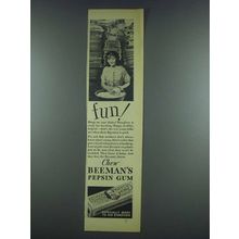 1933 Beeman's Pepsin Gum Ad - Fun!