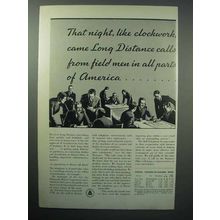 1933 Bell Telephone Ad - Like Clockwork Long Distance