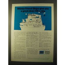 1970 Holland America Cruises Ad - Winter Friend Ships