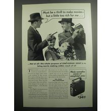 1937 Kodak Cine-Kodak Eight Movie Camera Ad - Must be a thrill to make movies