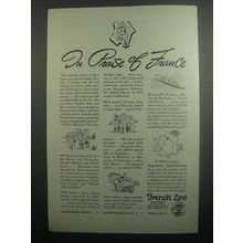 1937 French Line Cruise Ad - In praise of France