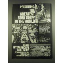 1982 Miami International Boat Show Ad - Presenting: The greatest boat show
