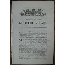 1834 Act of Parliament: Salaries Officers House Commons