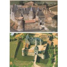 Chateau De Marconnay 2x French Stunning Aerial Postcard s