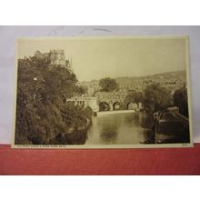 PULTENEY BRIDGE & RIVER AVON, BATH unused vintage postcard 1950s =