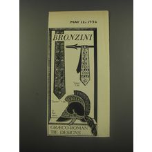 1956 Bronzini Jupiter and Janus Ties Ad - Graeco-Roman Tie Designs