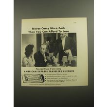 1956 American Express Travelers Cheques Ad - More than you can lose