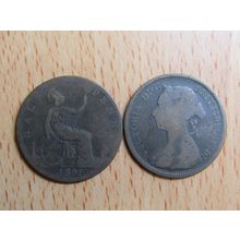 GB 1891 Victoria Half PennyCoin