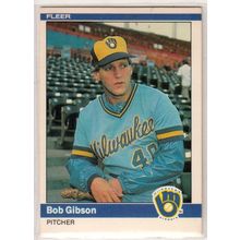 1984 Fleer baseball card #201 Bob L. Gibson RC - Brewers