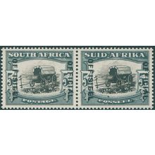 South Africa 1948 5s black & blue-green SGO26 MNH pair