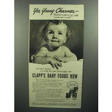 1944 Clapp's Baby Food Ad - Yes, Young Charmer