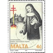 MALTA, Abbess Venerable Maria Adecodata Pisani, lemon 1991, 4c, #2