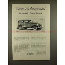 1928 Chrysler 75 Royal Sedan Car Ad - Volume won Value!