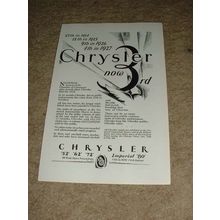 1928 Chrysler Ad, Chrysler Now 3rd!!