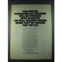 1987 American Diabetes Association Ad - Thousands of Children Will Be Striken