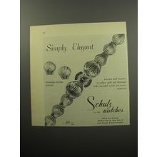 1951 Schulz Watch and Earrings Ad - Simply Elegant