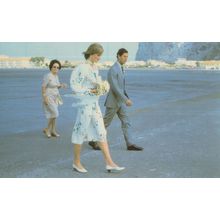 Charles & Diana Paddling In Gibraltar Waters Wedding Postcard
