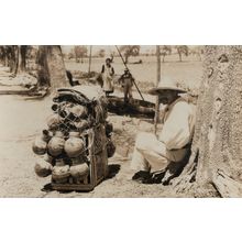 Pottery Dealer Market Street Trader Antique Chile Real Photo Postcard
