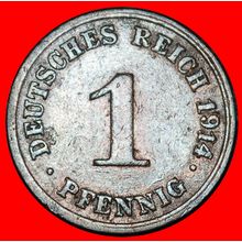 Ⰶ EAGLE (1890-1916): GERMANY ★ 1 PFENNIG 1914D BAVARIA! ★LOW START★NO RESERVE