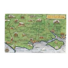 HAMPSHIRE MAP,,, unused vintage postcard .by Salmon 1960's? #