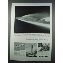 1962 Boeing Ad - USAF X-20, 727, Saturn Rocket