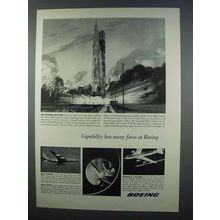 1962 Boeing Ad - Saturn Rocket, 707-320C Cargo Jet