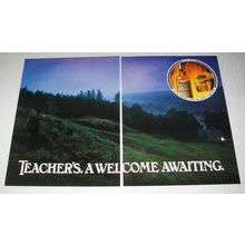 1984 2-page Teacher's Scotch Ad - A Welcome Awaiting