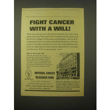 1966 Imperial Cancer Research Fund Ad - Fight cancer with a will