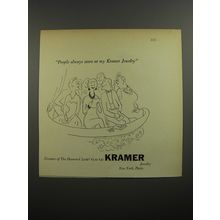 1954 Kramer Jewelry Ad - People always stare at my Kramer Jewelry