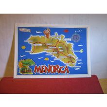 MAP, MENORCA, SPAIN unused postcard =