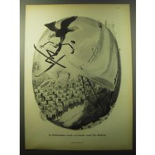 1960 The Philadelphia Bulletin Newspaper Ad - Ski Jump - Richard Decker Cartoon