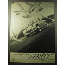 1960 BMC Austin Healey Sprite Car Ad - Flight.. Might.. Excite.. Sprite!